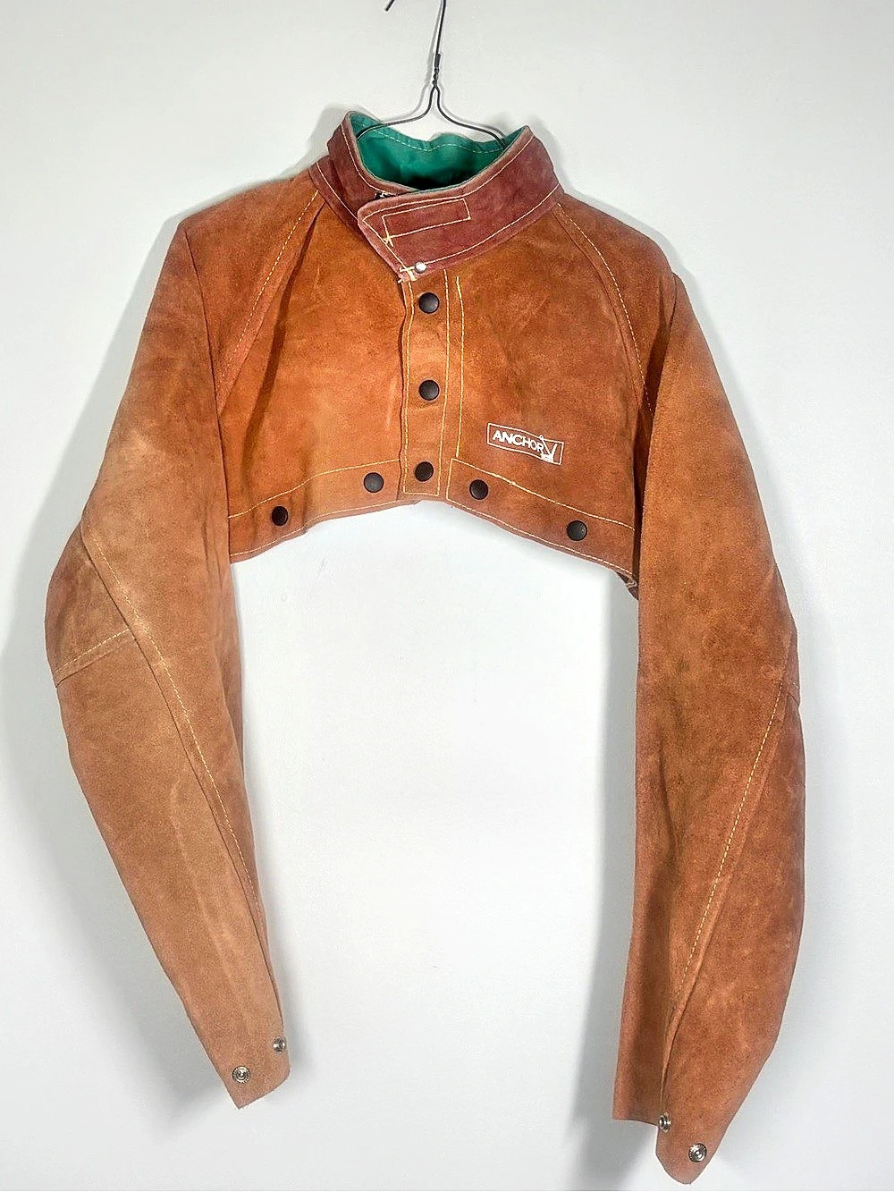 Anchor Leather Welding Cape Sleeve Brown & Green XL